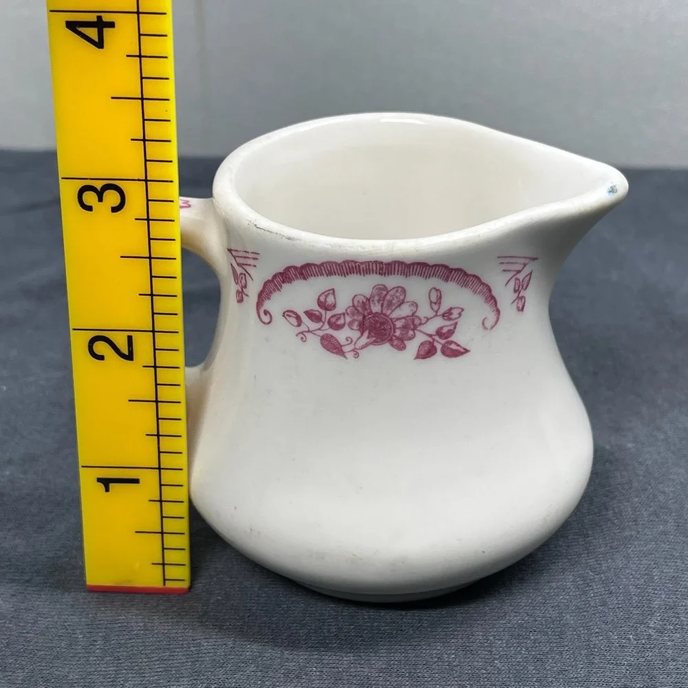 Homer Laughlin 50s Creamer Pink Floral Best China Vintage Restaurant Ware 3in